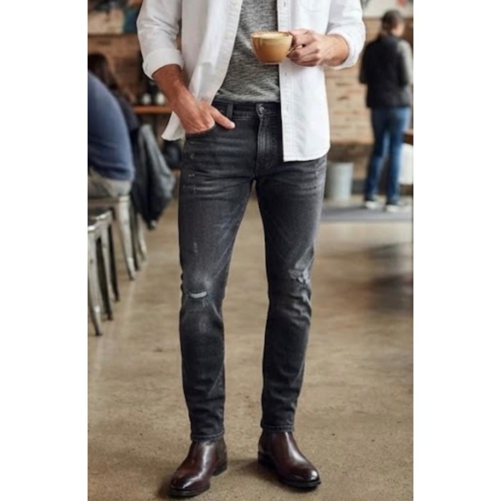 Madewell Mens Slim Jeans Washed Black Denim Pants 30x32